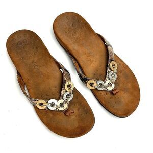 Vionic Lola Snakeskin Print Metal Accent
Thong Sandal Flip Flop US 8